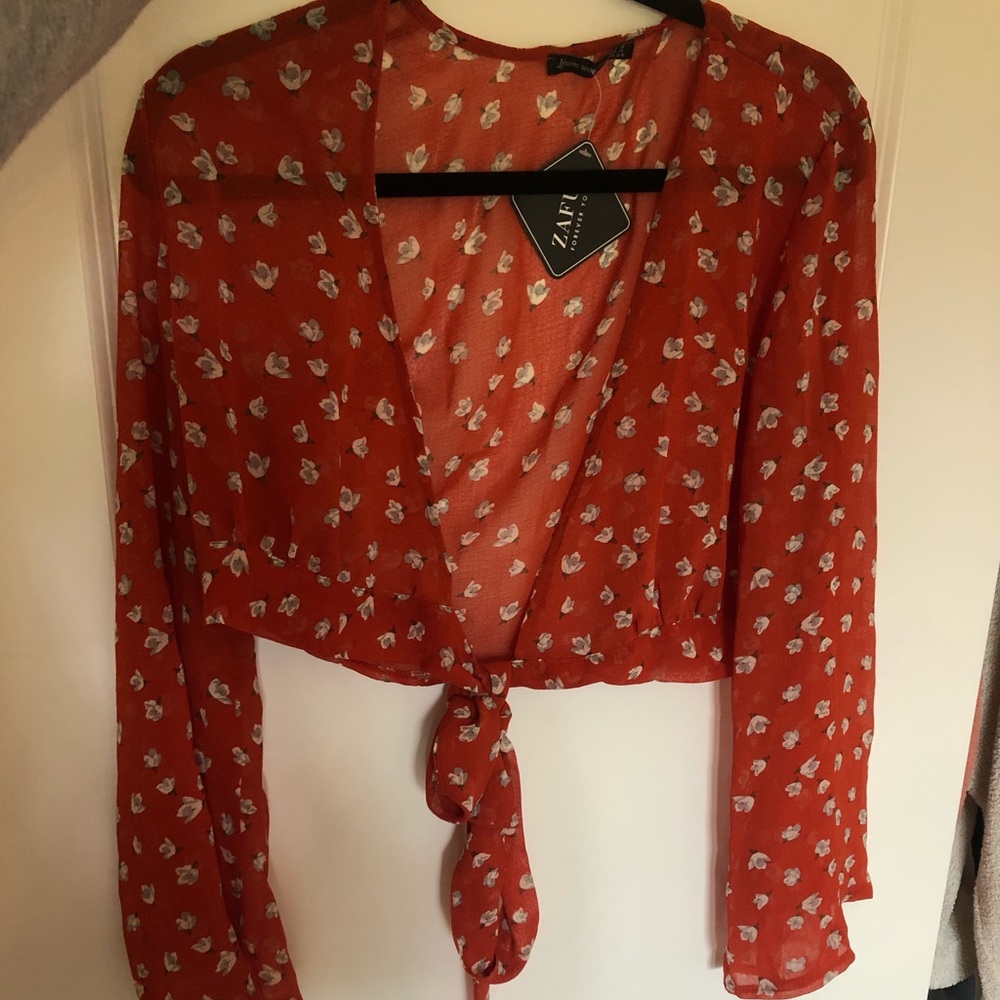 Zaful tie front crop top